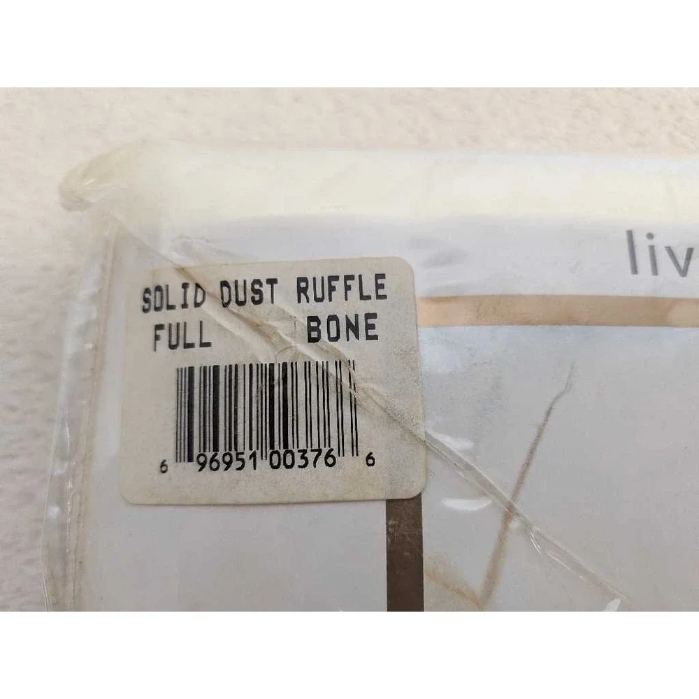 Living Quarters Full Tailored Bedskirt Cotton Blend Bone Solid Dust Ruffle